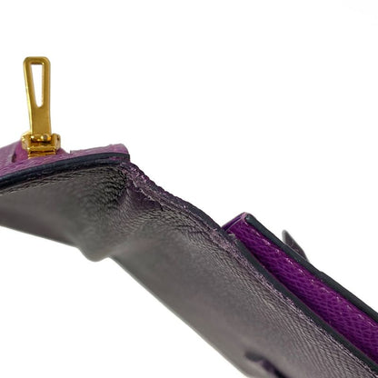 Hermes Long Wallet Bearn Souffle Raisin New Shape Hardware Gold Hardware
