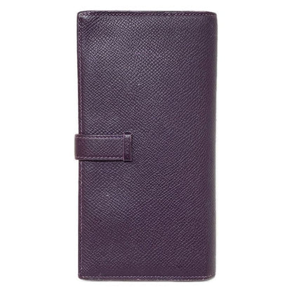 Hermes Long Wallet Bearn Souffle Raisin New Shape Hardware Gold Hardware