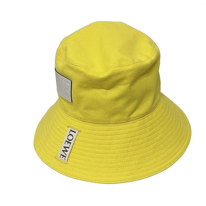 Loewe Hat 59 - Yellow X White Bucket Hat Cotton Leather