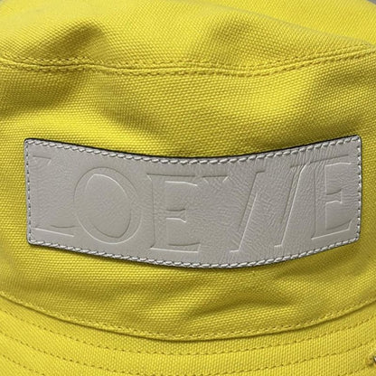 Loewe Hat 59 - Yellow X White Bucket Hat Cotton Leather