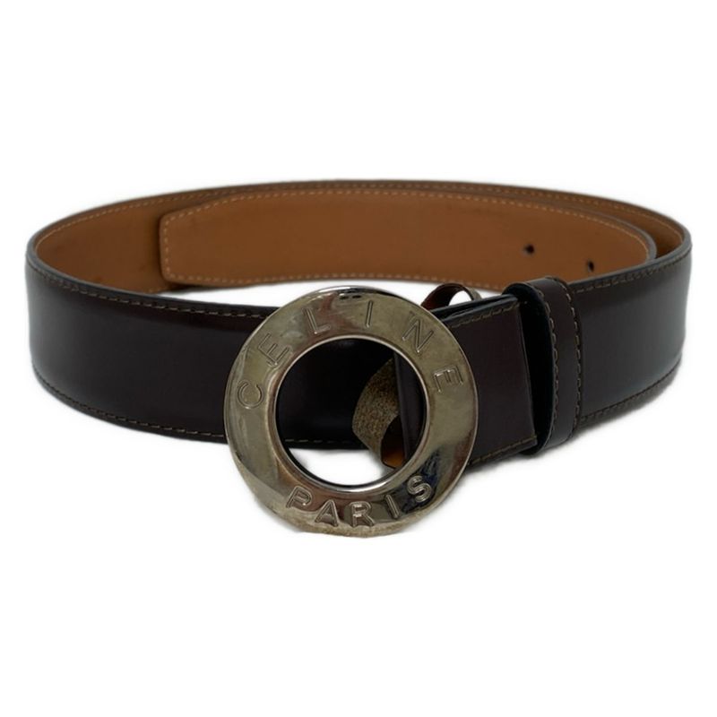 Celine Belt - Dark Brown X Silver Leather