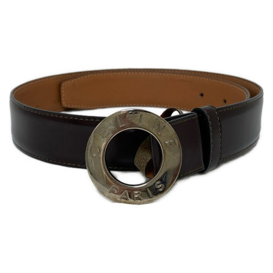 Celine Belt - Dark Brown X Silver Leather