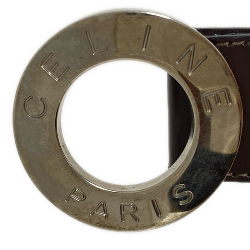 Celine Belt - Dark Brown X Silver Leather