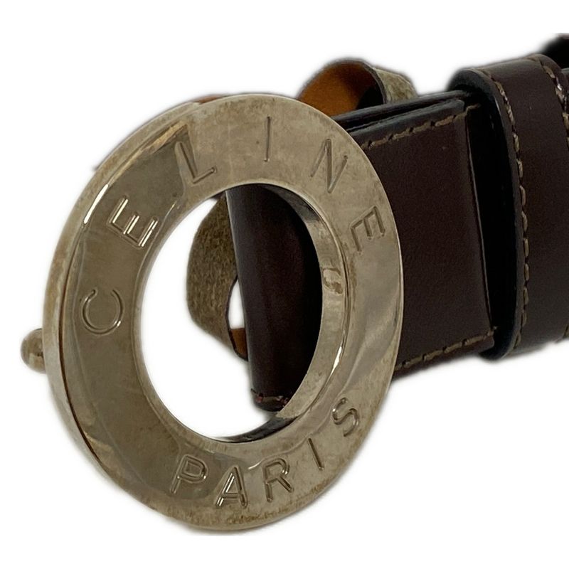 Celine Belt - Dark Brown X Silver Leather