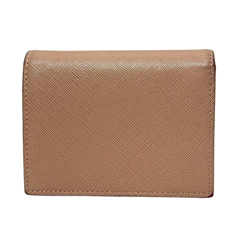 Prada Bifold Wallet - Pink Beige Leather