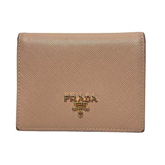 Prada Bifold Wallet - Pink Beige Leather