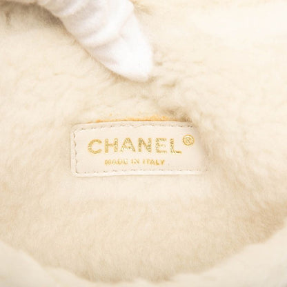 Chanel Matelasse Cocomark Accordion Bag Chain Shoulder Bag Gray Shearling