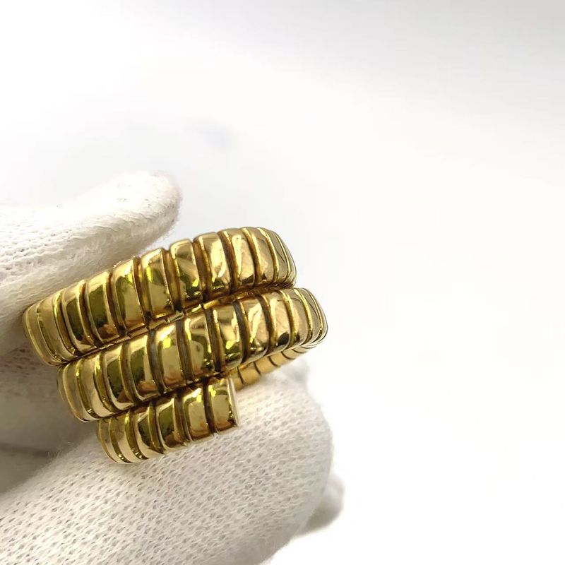 Bvlgari Tubogas Pink Tourmaline 18k Yellow Gold X Tourmaline Yellow Gold Ring