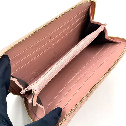 Gucci Micro Gucci Shima Leather Pink Long Wallet Gold