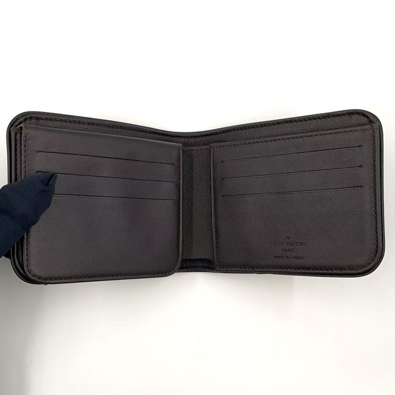 Louis Vuitton Portobier 9 Cult Cles Di Leather × Canvas Dark Brown Wallet M93548