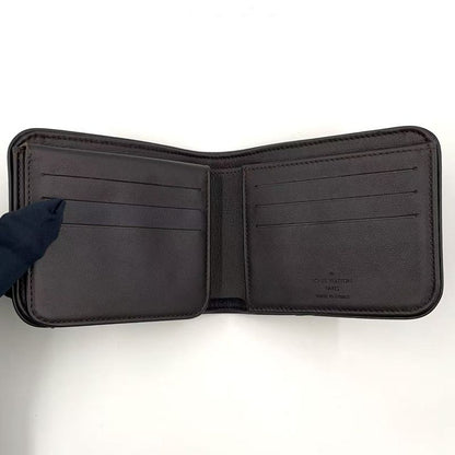 Louis Vuitton Portobier 9 Cult Cles Di Leather × Canvas Dark Brown Wallet M93548