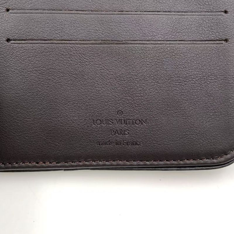 Louis Vuitton Portobier 9 Cult Cles Di Leather × Canvas Dark Brown Wallet M93548