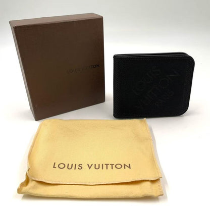 Louis Vuitton Portobier 9 Cult Cles Di Leather × Canvas Dark Brown Wallet M93548