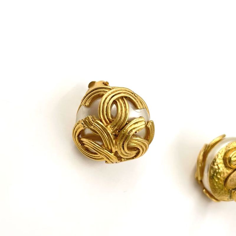 Chanel Triple Coco Mark GP Gold Earring