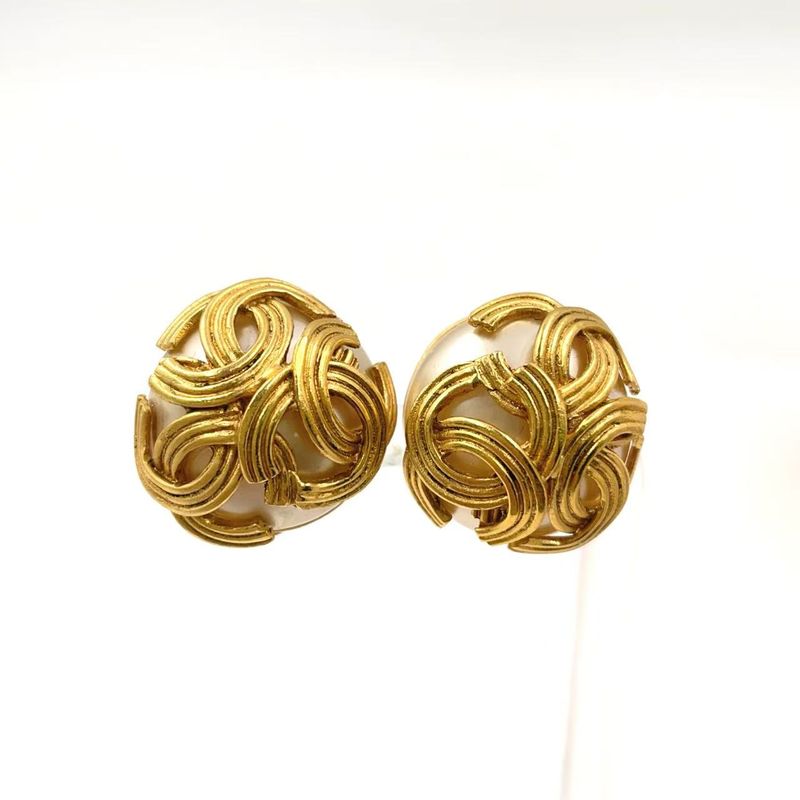 Chanel Triple Coco Mark GP Gold Earring