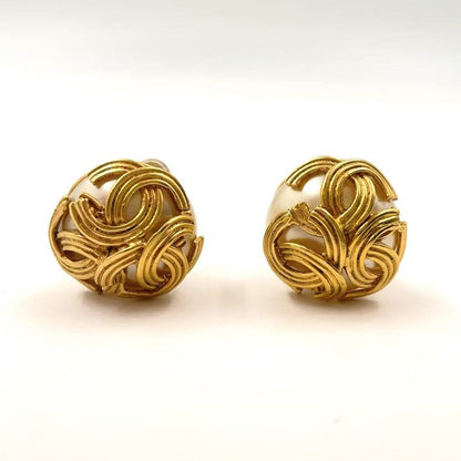 Chanel Triple Coco Mark GP Gold Earring