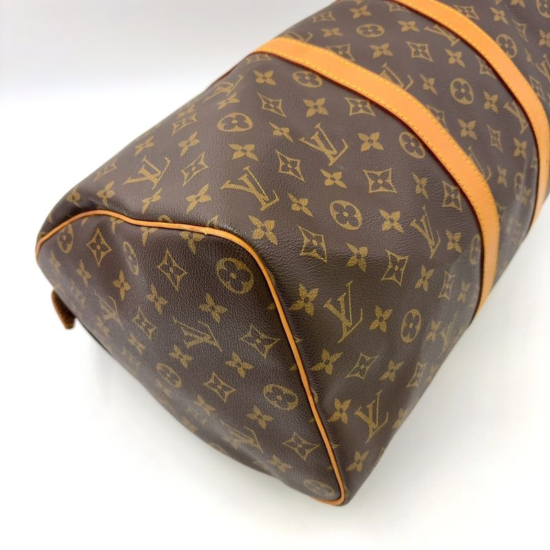 Louis Vuitton Keepall 45 Monogram Leather X PVC Brown Boston Bag Gold M41428