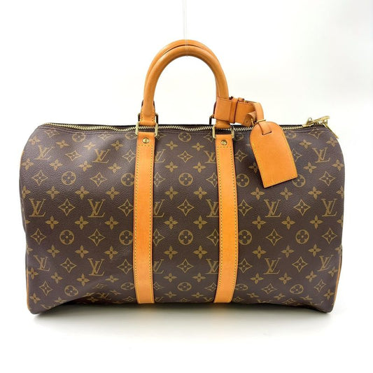 Louis Vuitton Keepall 45 Monogram Leather X PVC Brown Boston Bag Gold M41428