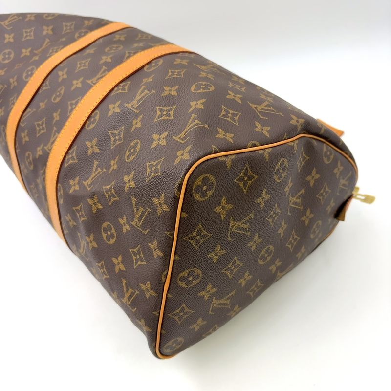 Louis Vuitton Keepall 45 Monogram Leather X PVC Brown Boston Bag Gold M41428