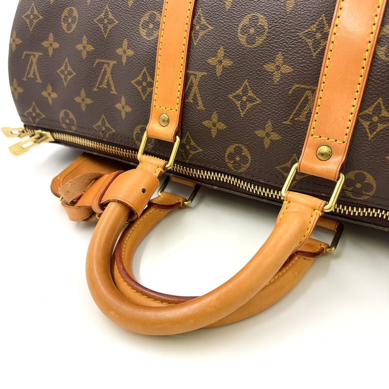 Louis Vuitton Keepall 45 Monogram Leather X PVC Brown Boston Bag Gold M41428