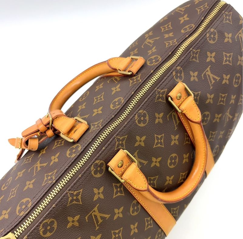 Louis Vuitton Keepall 45 Monogram Leather X PVC Brown Boston Bag Gold M41428