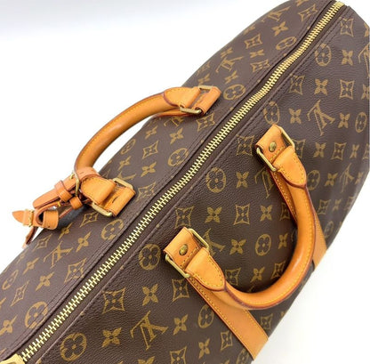 Louis Vuitton Keepall 45 Monogram Leather X PVC Brown Boston Bag Gold M41428