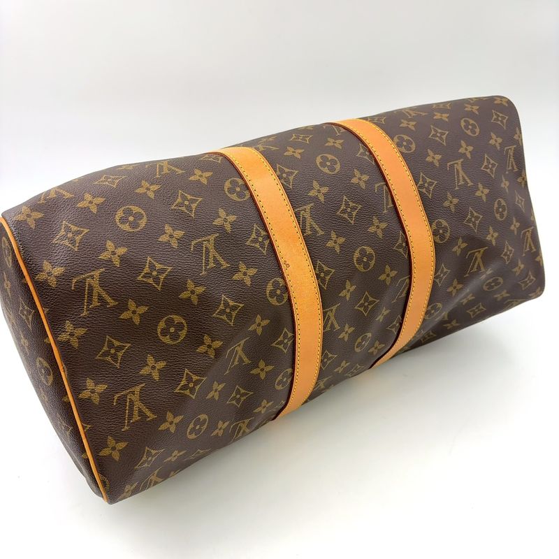 Louis Vuitton Keepall 45 Monogram Leather X PVC Brown Boston Bag Gold M41428