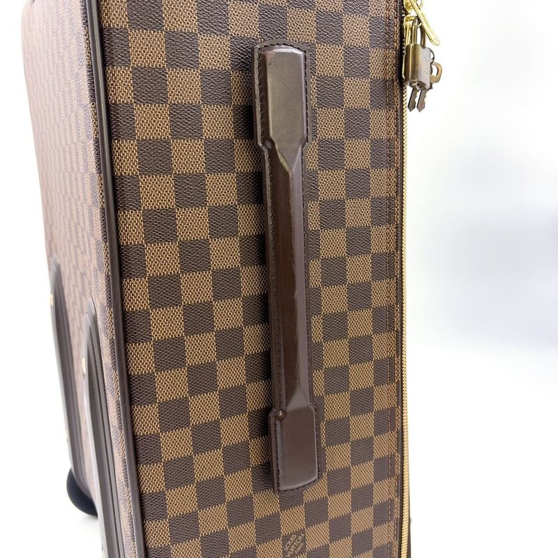 Louis Vuitton Pegase 55 Damier Ebene Damier Ebene Leather ×pvc Brown Carry Bag