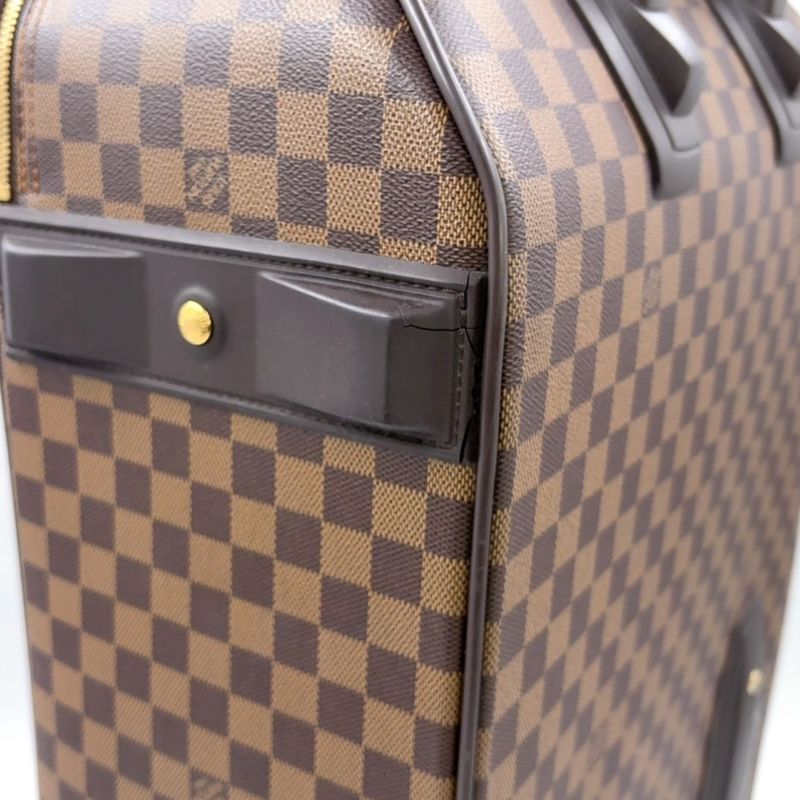 Louis Vuitton Pegase 55 Damier Ebene Damier Ebene Leather ×pvc Brown Carry Bag