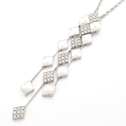 Chanel Necklace Matelasse 18k White Gold×diamond Pave Diamond