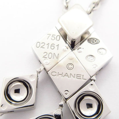 Chanel Necklace Matelasse 18k White Gold×diamond Pave Diamond