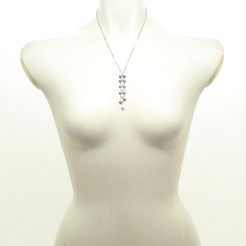 Chanel Necklace Matelasse 18k White Gold×diamond Pave Diamond