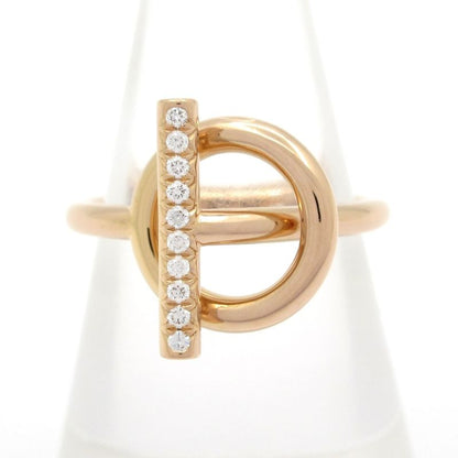 Hermes Ring Echape PM 18k Pink Gold X Diamond 10p Diamond