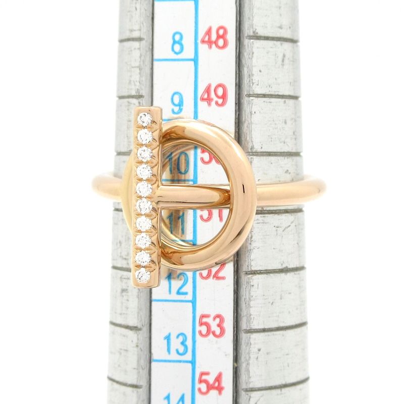 Hermes Ring Echape PM 18k Pink Gold X Diamond 10p Diamond