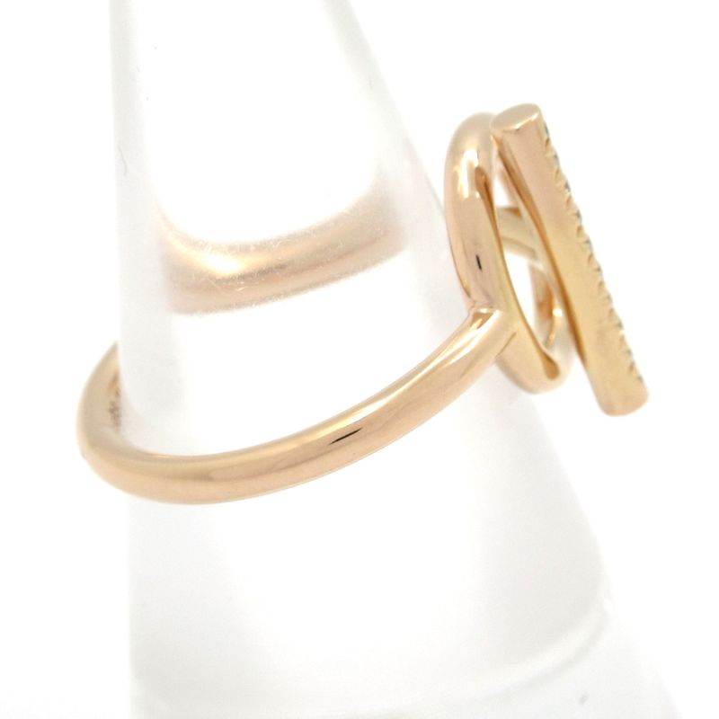 Hermes Ring Echape PM 18k Pink Gold X Diamond 10p Diamond