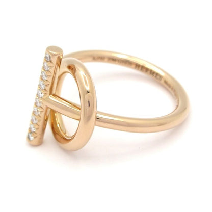Hermes Ring Echape PM 18k Pink Gold X Diamond 10p Diamond
