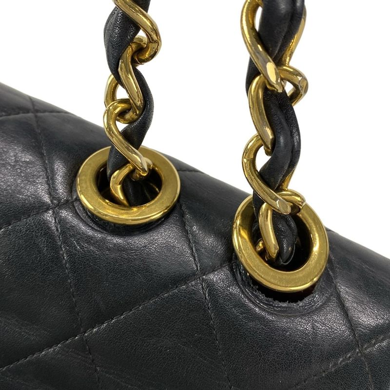 Chanel Shoulder Bag Big Matelasse A01094 Black Gold Hardware Chain Shoulder