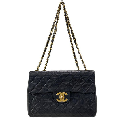 Chanel Shoulder Bag Big Matelasse A01094 Black Gold Hardware Chain Shoulder