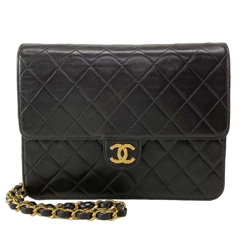 Chanel Shoulder Bag Single Flap Matelasse A03569 Black Gold Hardware Chain
