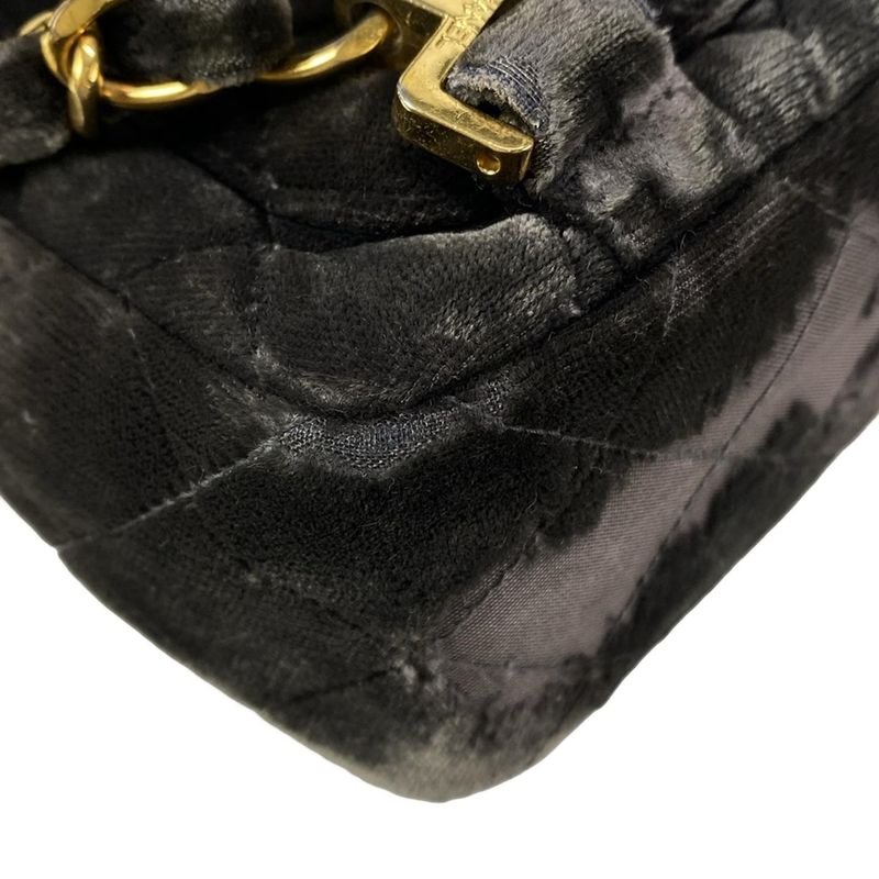 Chanel Backpack Sac Matelasse Black Chain Shoulder Gold Hardware