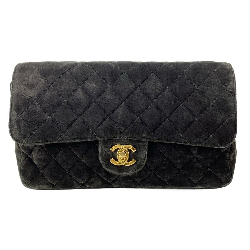 Chanel Backpack Sac Matelasse Black Chain Shoulder Gold Hardware