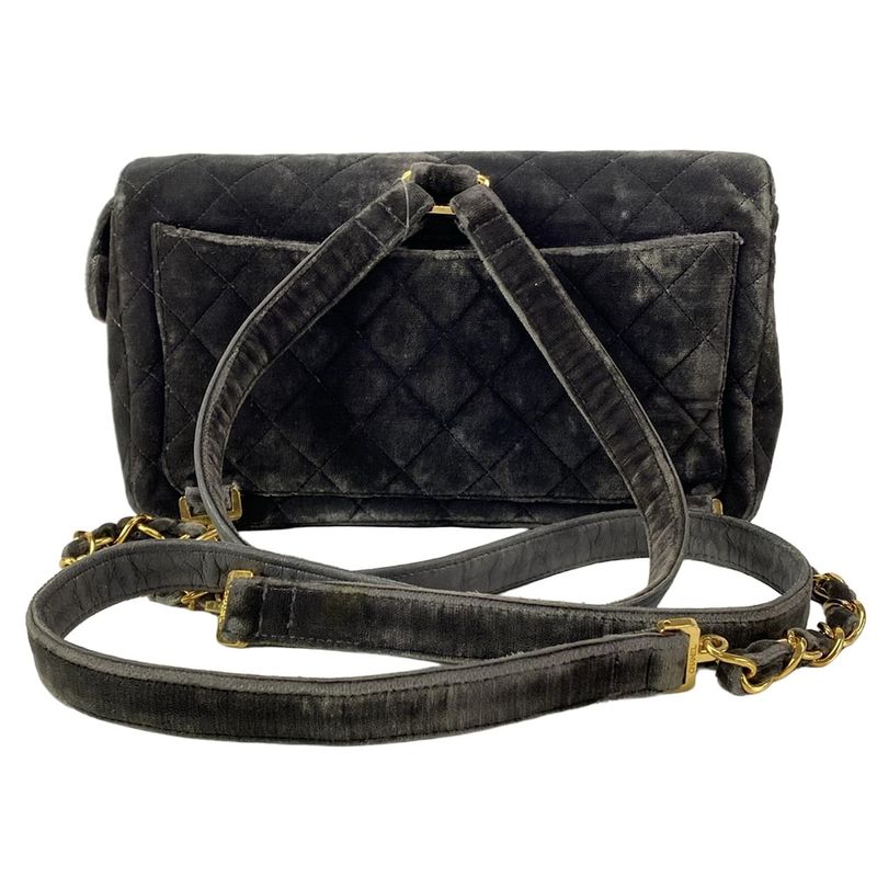 Chanel Backpack Sac Matelasse Black Chain Shoulder Gold Hardware