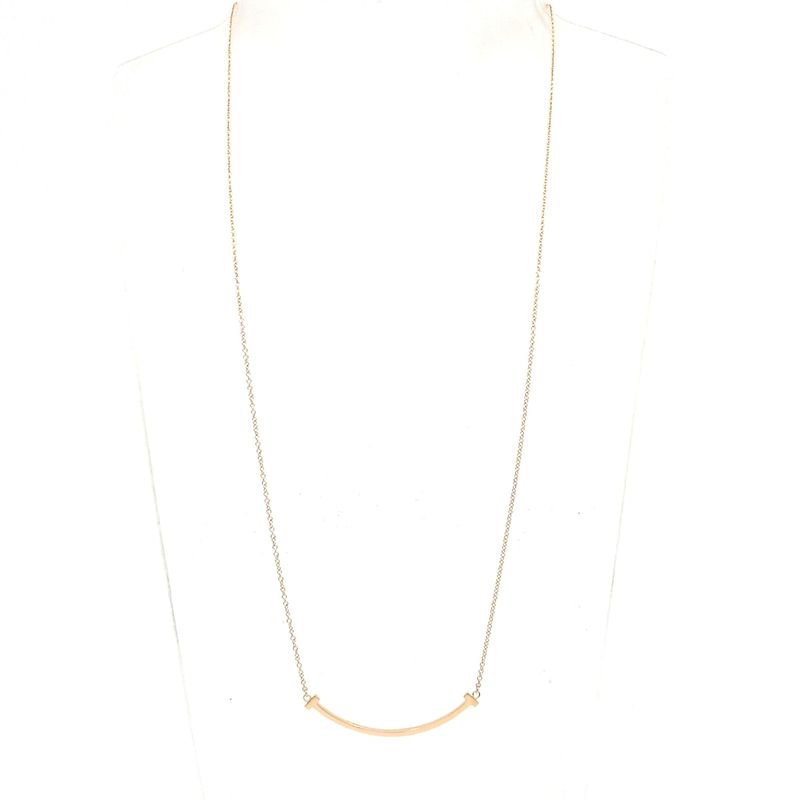 Tiffany & Co Necklace T Smile Pendant (Small) 18k Pink Gold