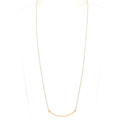 Tiffany & Co Necklace T Smile Pendant (Small) 18k Pink Gold