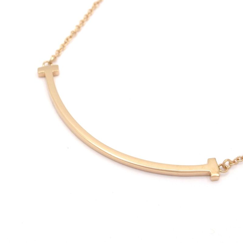 Tiffany & Co Necklace T Smile Pendant (Small) 18k Pink Gold