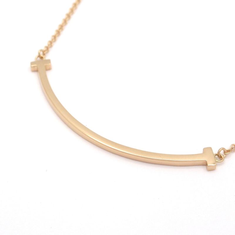 Tiffany & Co Necklace T Smile Pendant (Small) 18k Pink Gold