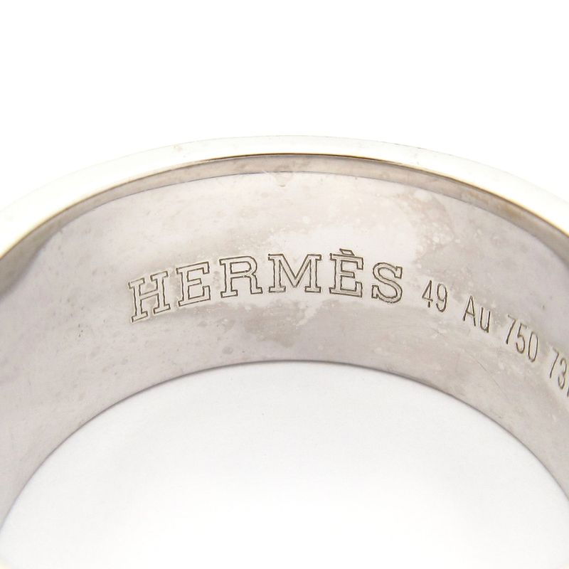 Hermes Ring 49 Kelly 18k White Gold X Diamond 16p Diamond