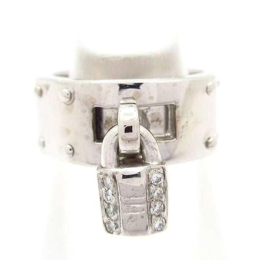Hermes Ring 49 Kelly 18k White Gold X Diamond 16p Diamond
