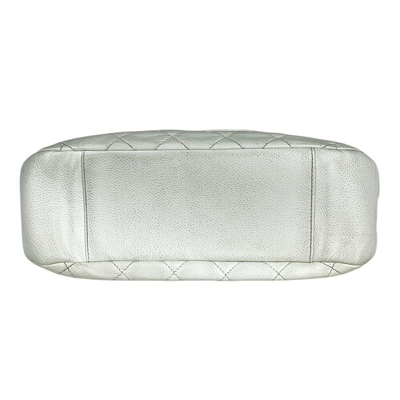 Chanel Coco Mark Chain Shoulder Bag Matelasse Shoulder Bag Caviar Skin White