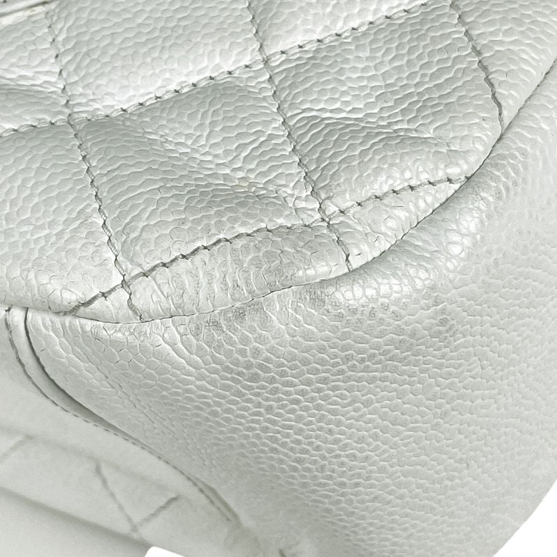 Chanel Coco Mark Chain Shoulder Bag Matelasse Shoulder Bag Caviar Skin White